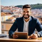 Home 19 다중 수입원 구축을 위한 자산 증대 방법 - A confident young professional, possibly of Portuguese descent, in their late 20s to early 30s, dres...